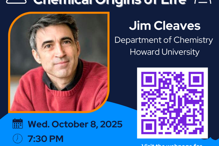 Flyer for Prof Jim Cleaves's WiCOR Lecture on Oct 8, 2025. Details in webpage text.